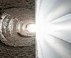 air duct cleaning services showing interior duct system inspection and cleaning in Pueblo, CO